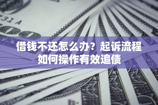 济南借钱不还怎么办？起诉流程如何操作有效追债